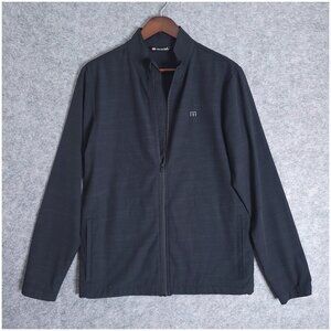 TRAVIS MATHEW Black Road Soda Full Zip Performance Golf Jacket Medium